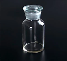 Склянка для реактивов на 30 мл, из светлого стекла, с широкой горловиной и притертой пробкой