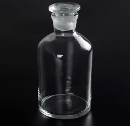 Склянка для реактивов на 30 мл из светлого стекла с узкой горловиной и притертой пробкой