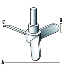 Мешалка 3-х лопастная пропеллерная (разные размеры)