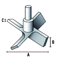 Мешалка 4-х лопастная пропеллерная (разные размеры)