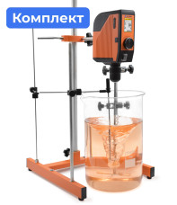Комплект: верхнеприводная мешалка ТМ-100 + стакан на 20 л. + штатив PL-01 + мешальник