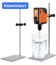 Комплект: верхнеприводная мешалка ТМ-75 + стакан на 10 л. + штатив PL-02 + мешальник